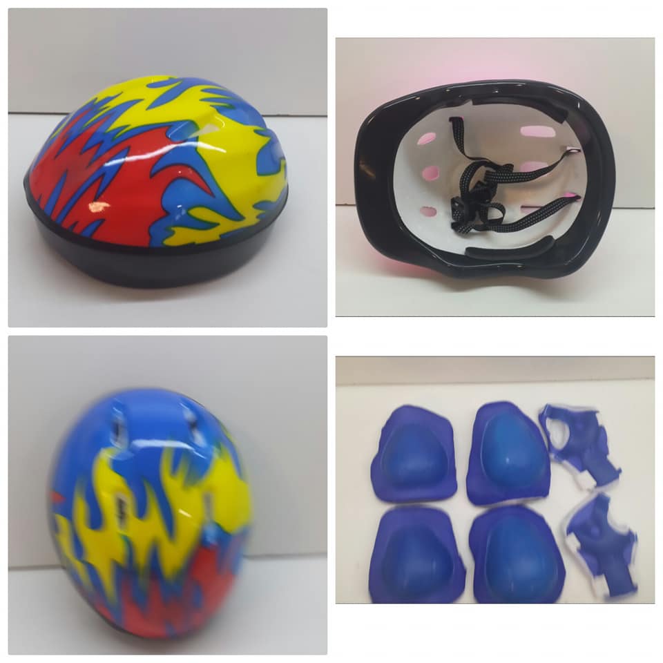 Kaciga i štitnici za manju decu blue fire