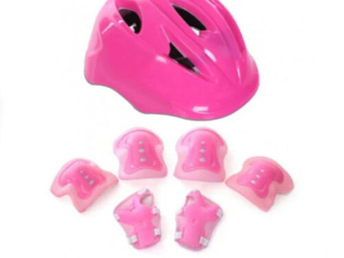 Roze dečija kaciga i komplet štitnika