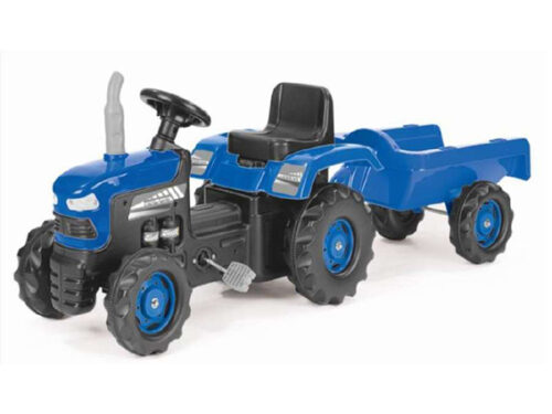 Plavi-traktor-na-pedale-sa-prikolicom